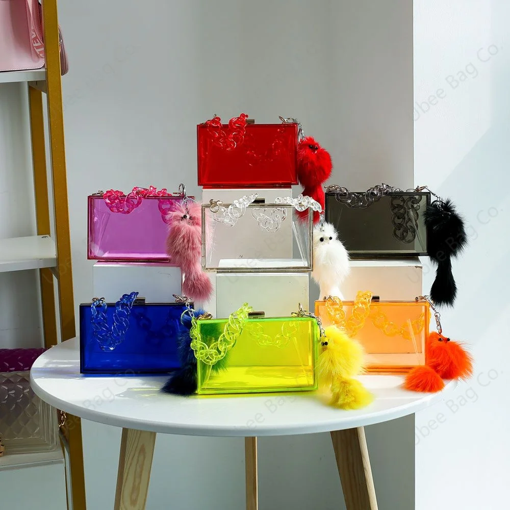 

2022 New Products Summer Acrylic Transparent Clear Translucent Bag Chain Clutch Purse Women Hand Bags Designer Purses for Ladies