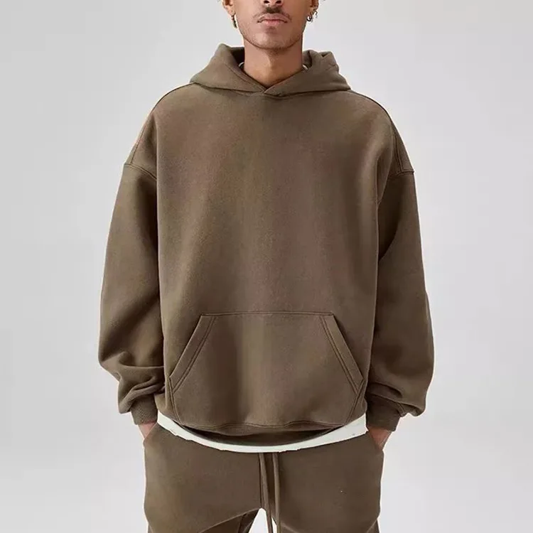 OEM ODM Free Sample 80% Cotton 20% Polyester Eco-Friendly Pullover Hoodies No Pockets Double Inline Hoody French Terry Heavy