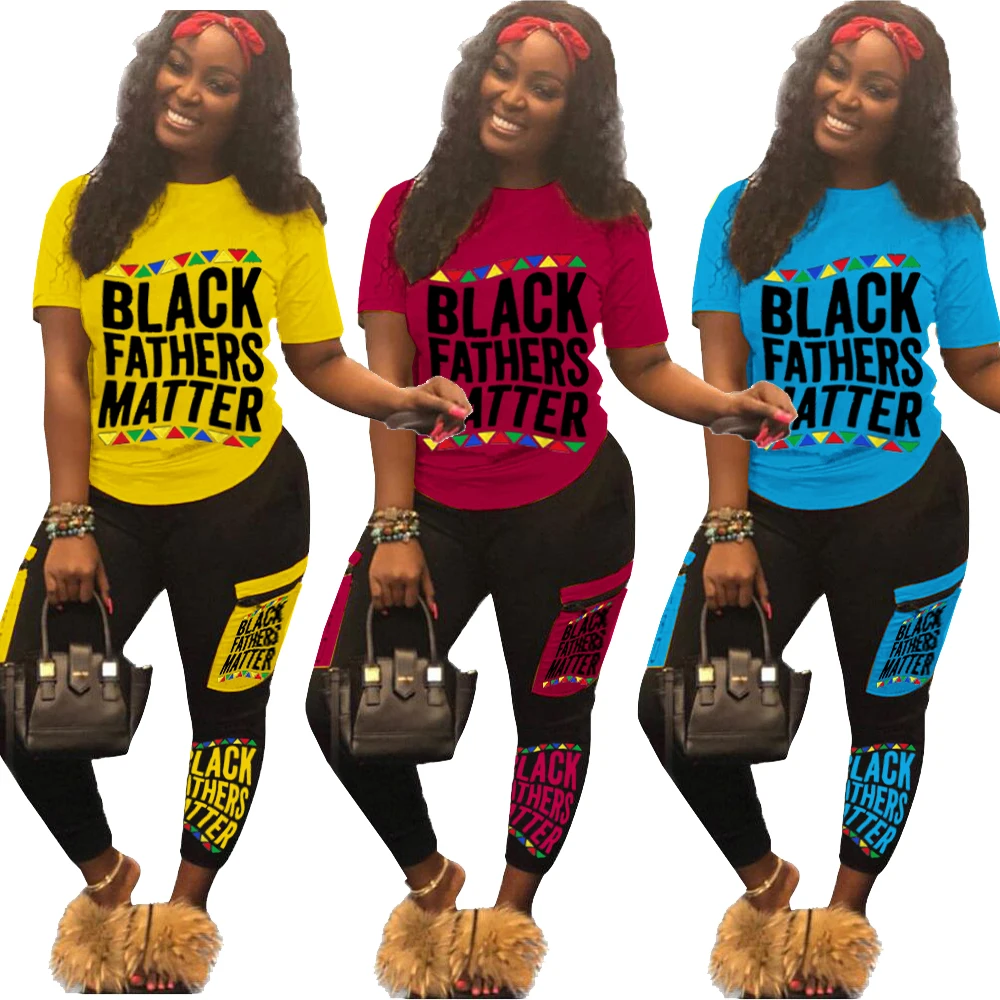 

women clothing letter printed short sleeve top and pants fashion street wear women two piece set