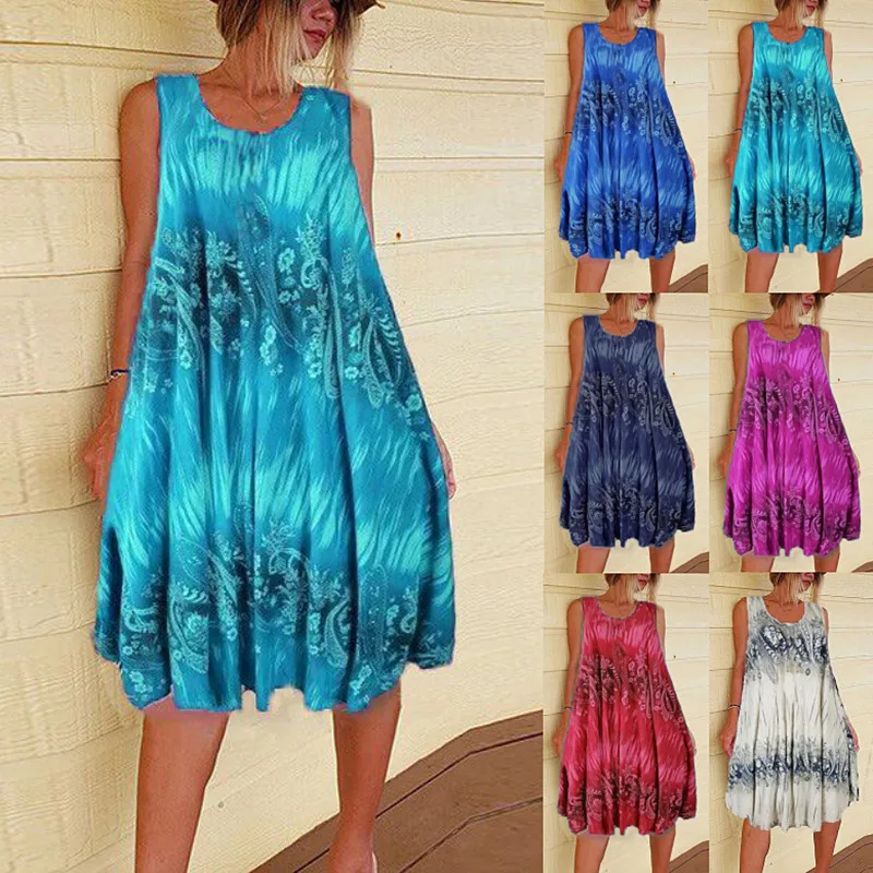 

Factory Hot Sale 2021 Mini Womens Casual Summer Knee Length Top Ladies Short Plus Size Dress Clothes