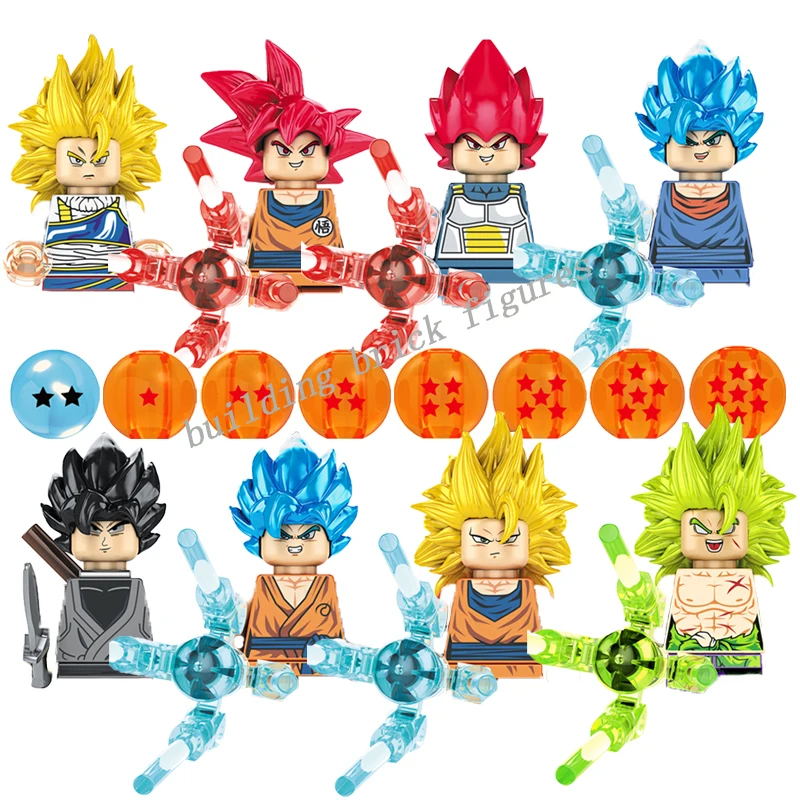 

KF6142 Japanese DBZ Son Goku Zamasu Frieza Birusu Ball Gotenks Broli Dragon Mini Building Block Figure Kids Toy