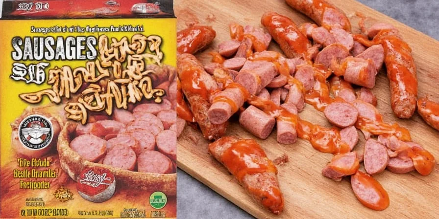Mixing sausage ingredients by hand