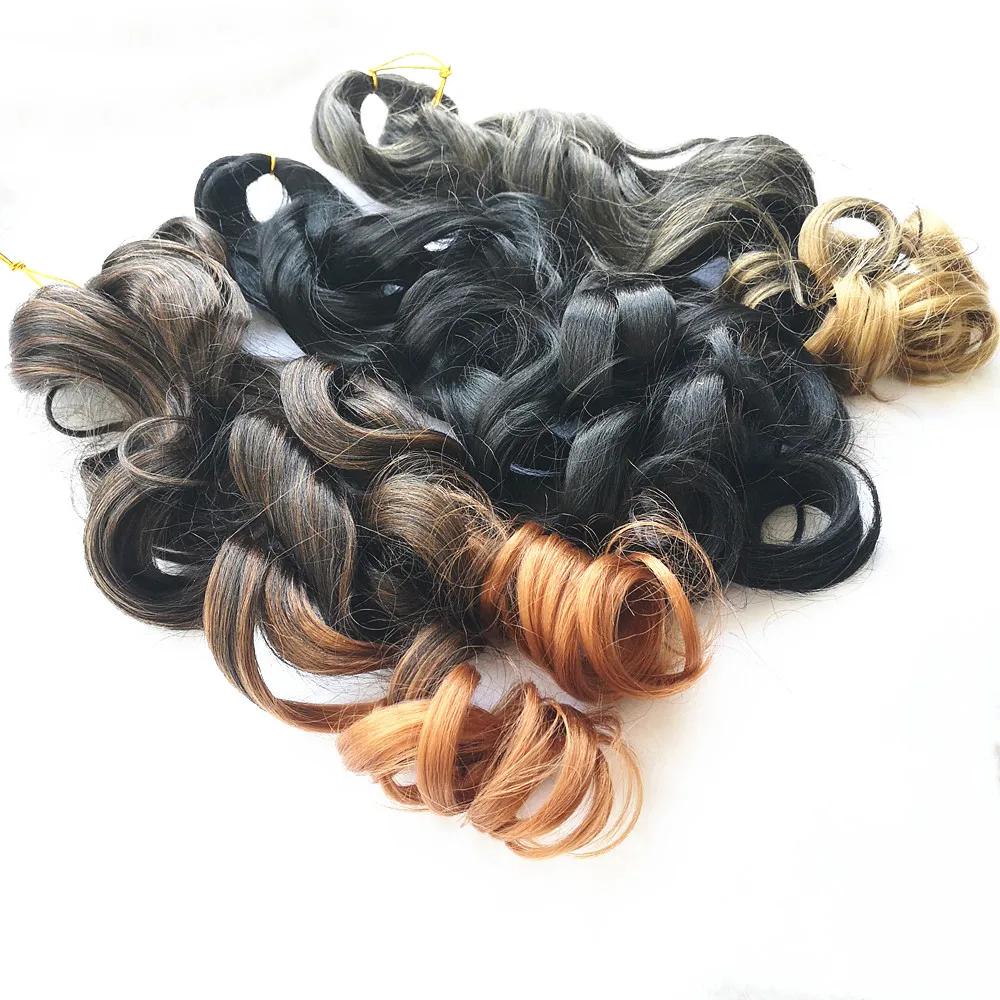 

High Quality Wave Spiral Curls Hair French Curly Crochet Braids Wavy Curly Braiding Hair Extensions, Can custom color