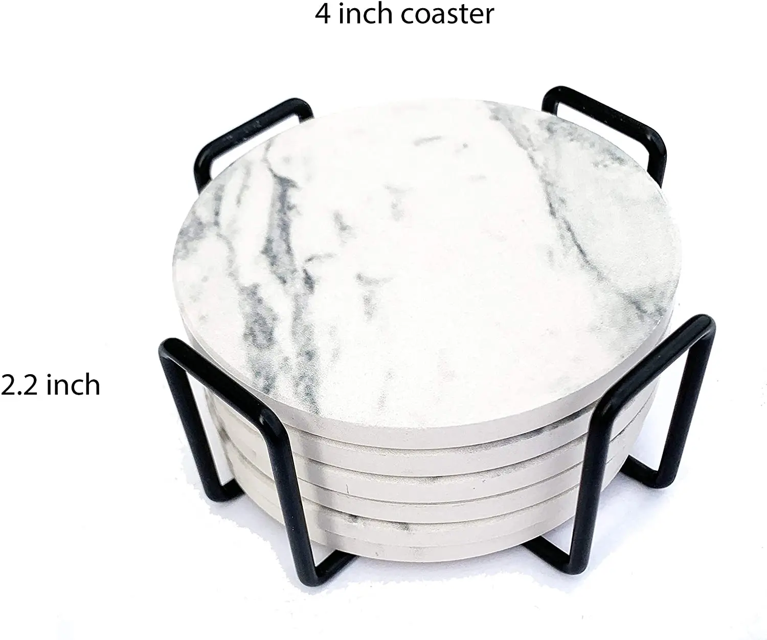 

Hot Selling Marble Design Water Absorbing Round Ceramic Cork Coasters for Coffee Drink