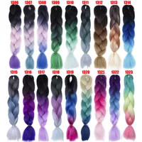 

Wholesale Jumbo Ombre Braiding Hair 100g African Crochet Braids Hair 24 inch Synthetic Hair Extensions