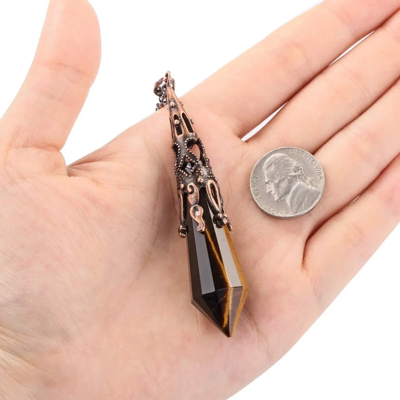 

2021 Hot Selling Fashion 2pcs Natural Black Rose Quartz Crystal Necklace Crystal Natural Stone Pendant Necklace for women