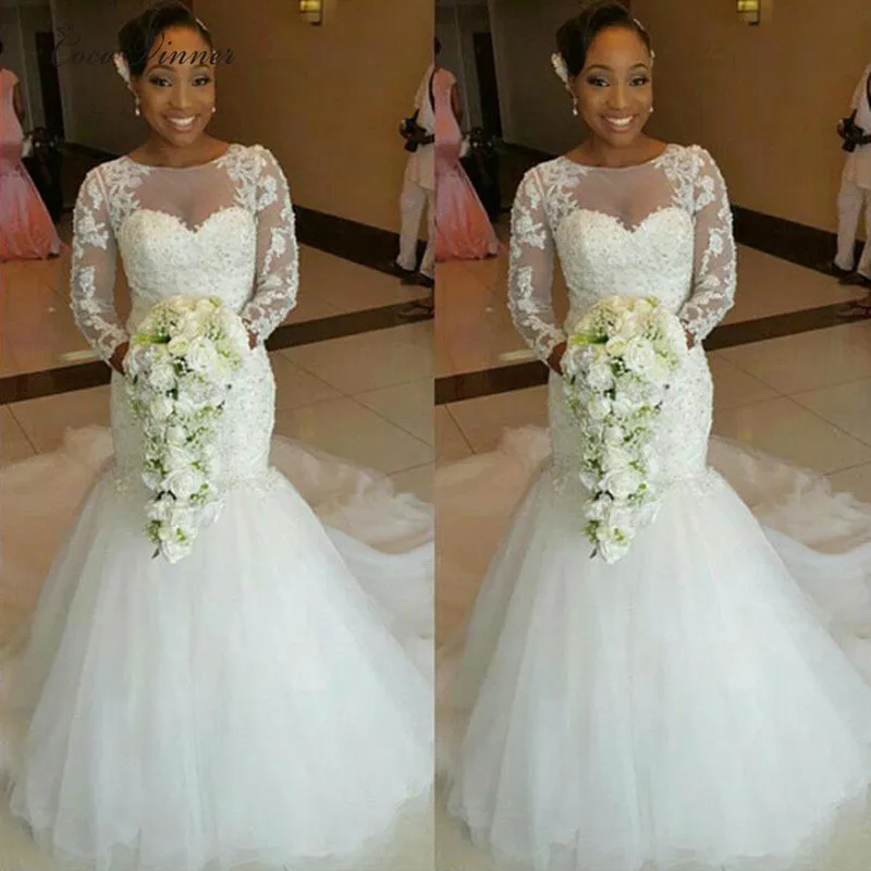 

2021 New Fashion high quality custom slim mermaid white party wedding dress bridal gowns