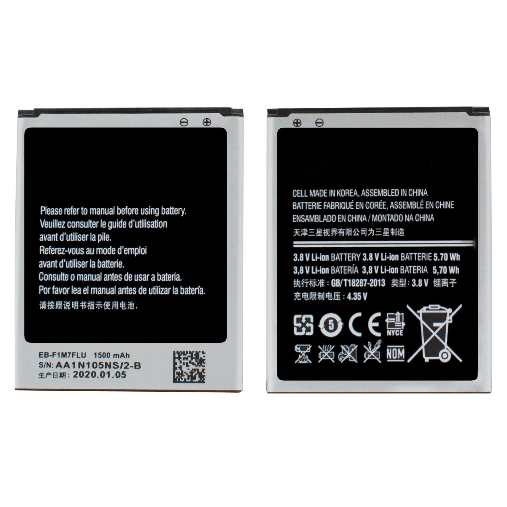 

EB-F1M7FLU Battery For Samsung Galaxy S3 Mini i8190 i8160 i8200 Phone Replacement Batteries Akku 1500mAh