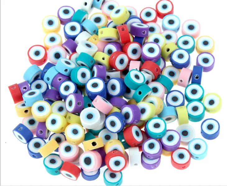 

DIY polymer clay blue eyes loose beads for jewelry making smile face flower heart eyes polymer clay beads jewelry accessories