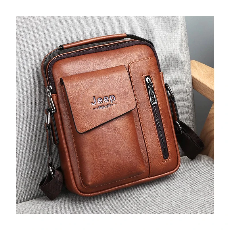 

Wholesale luxury men pu leather crossbody messenger chest bag shoulder bag
