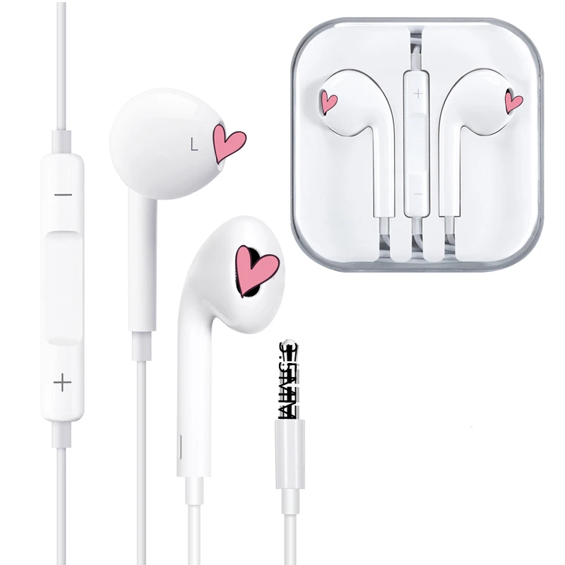 

3.5mm Earphones with Mic 3.5mm jack wired headphones earphone for iPhone & Android, White