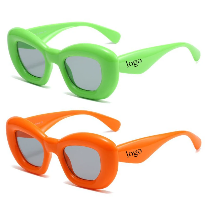 

LBAshades 1232 Cat Eye Sunglasses European and American Fashion Candy Color Sunglasses Green Inflatable Eyewear