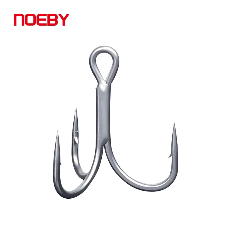 

Noeby Barbed Treble Fishing Hook Fishing Hook Strong Sharp Round Bend Sharp Treble Hook for Freshwater and Saltwater