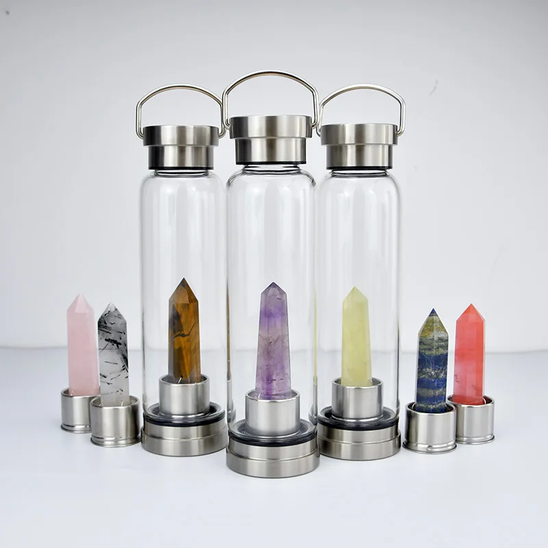 

Wholesale Crystal Water Bottles Healing Natural Quartz Water Bottle Crystal Bling Cup, Color