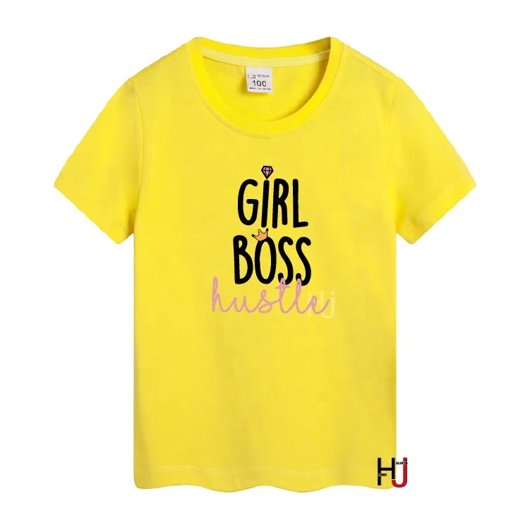 

Cute Girl Boss hustle kids Print T-shirt Graphic Kids Tshirt Fashion Children Top Tees, As picture show