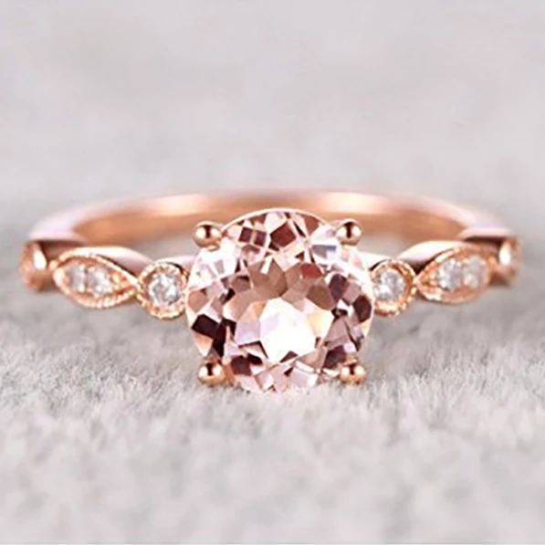 

Caoshi Simple Style 18K Rose Gold Plated Rings Women Wedding Bands Jewelry Rose Gold Wedding Bands