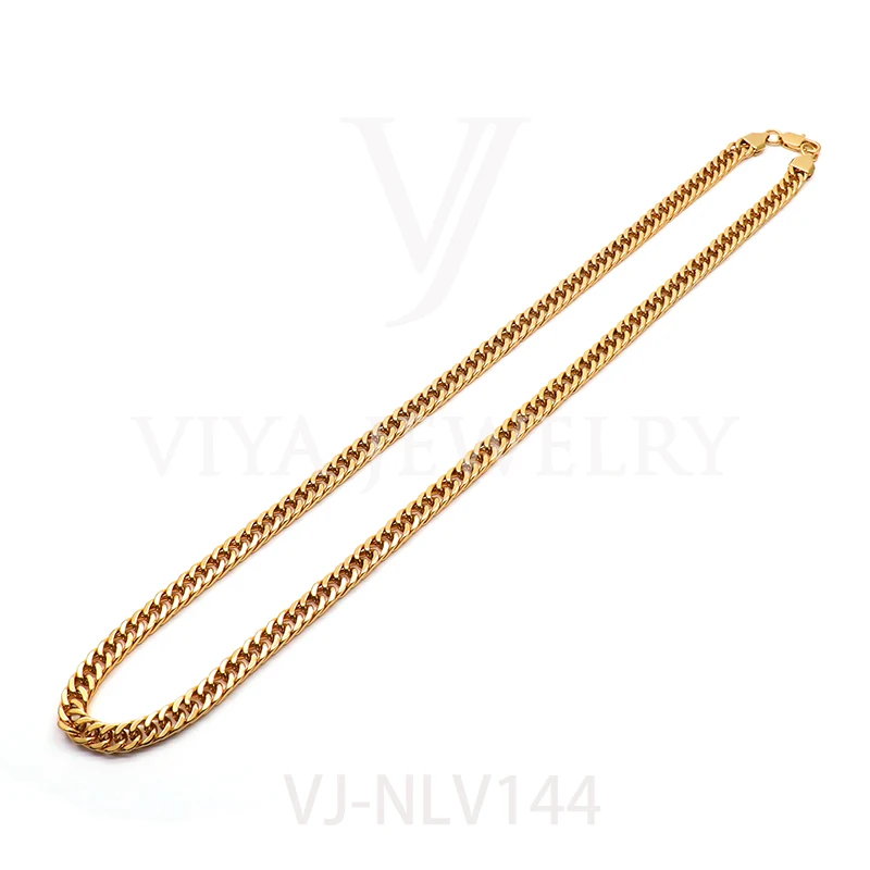 

High Quality Stainless Steel 18K Gold Plating Fashion Cuba Link Necklace Custom Size Miami Cuba Link, Multi color