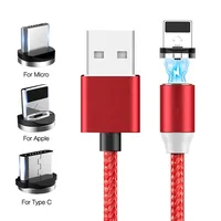 

Wholesale Mobile Phone Led Magnet Fast Charging USB 3 In 1 Magnet Charging Cable