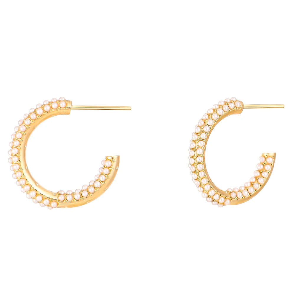 

wholesale korean New Design Elegant 18k Plated Brass Hoop big gold hoops earrings