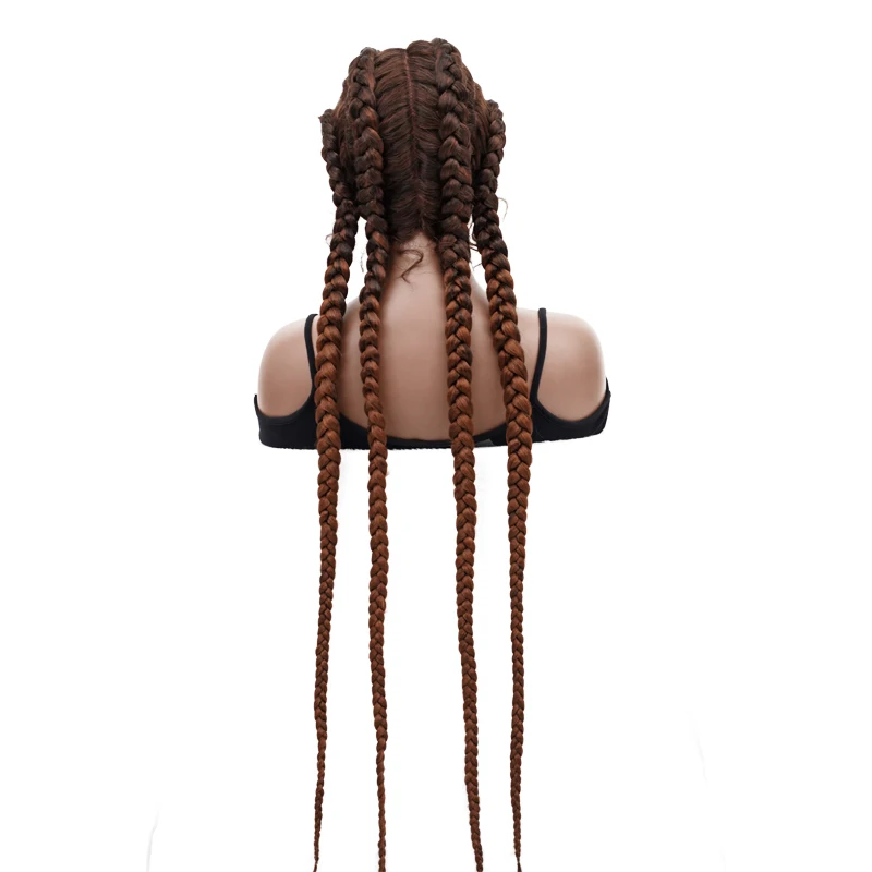 

Braided Wigs With Baby Hair Dutch Cornrow Box Braid Wigs For Black Women Lace Front Synthetic Wigs