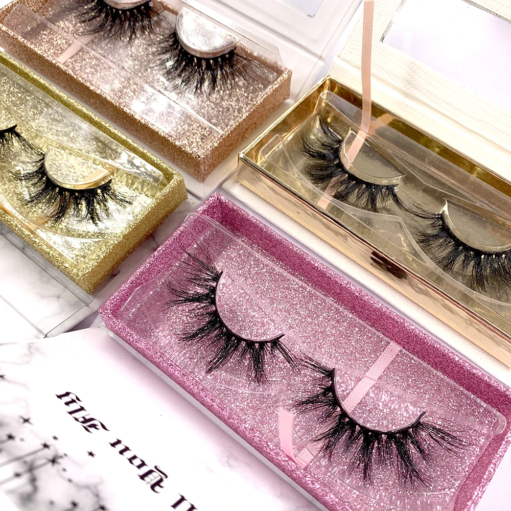 

Custom Own Brand thick 100% mink 5d eyelashes long soft dramatic lashes3d wholesale vendor 25mm