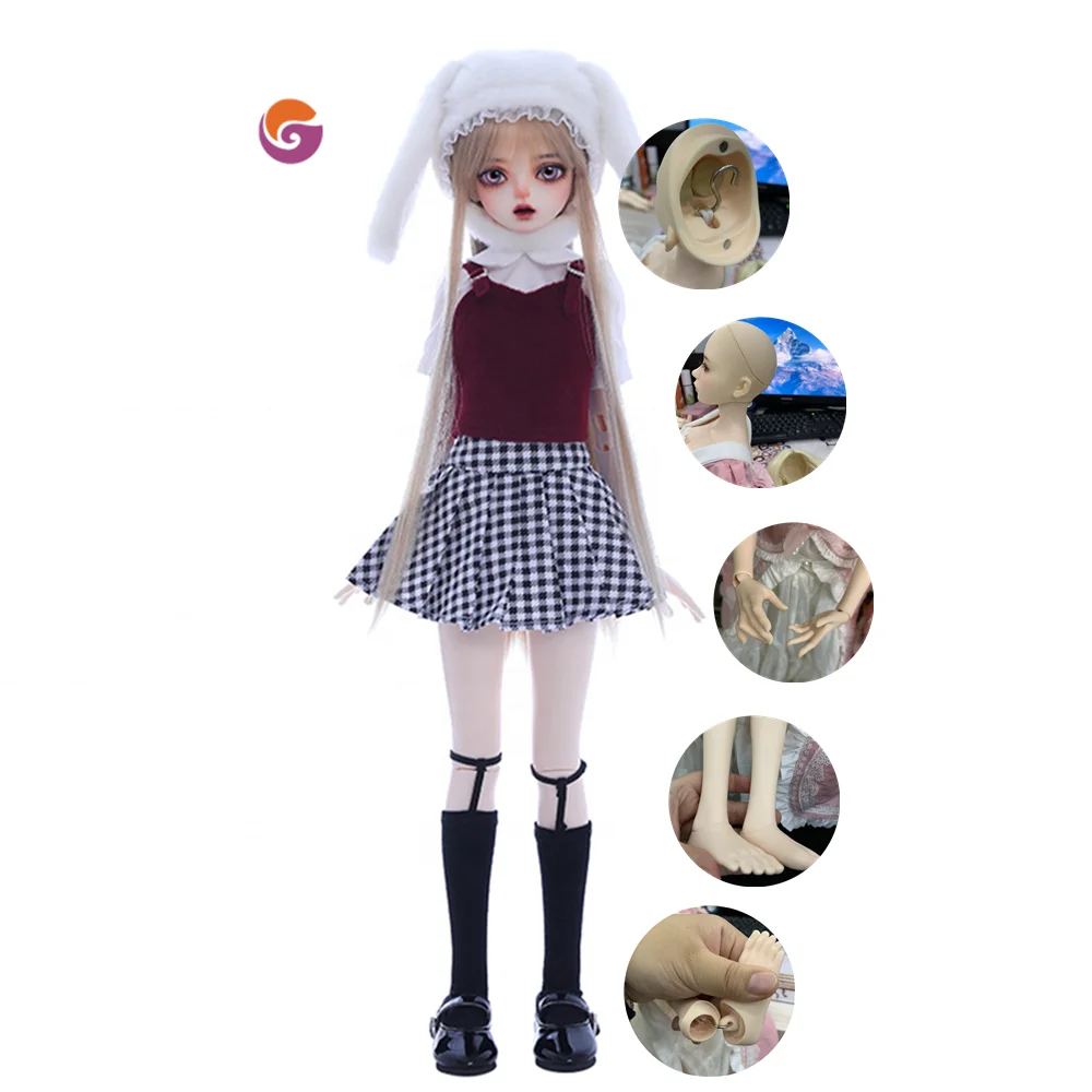 

High Quality Exquisite Skin Touch Textured 1/4 Size Rabbit look Soft Hat BJD Dolls, Customized color