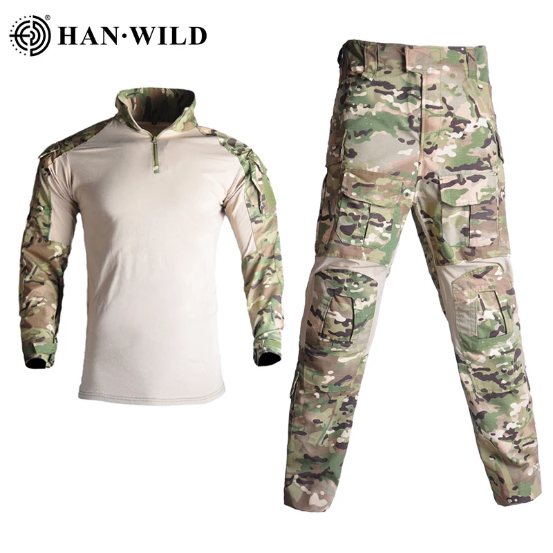 

G3 Combat Tactical Uniform Set Multicam Camouflage Clothing Suit for Men Hiking Hunting Paintball Gear