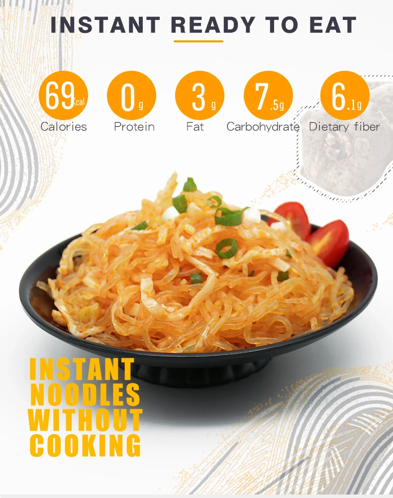 Low Calories Konjac Noodle Spicy Bamboo Shoots Taste Konjac Instant Pasta 120g Konjac Instant