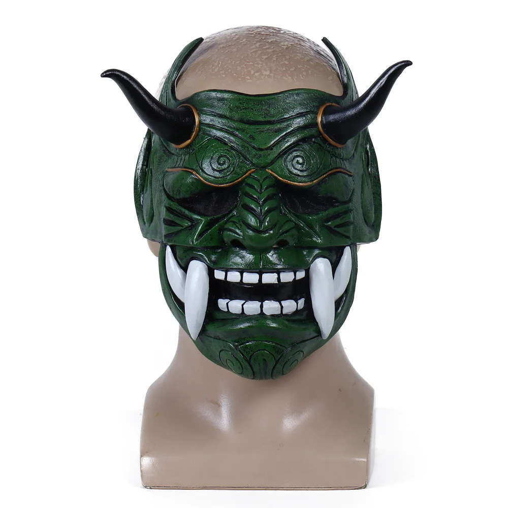 Scary Adult Costume Horn Mask Horror Party Cosplay Halloween Latex Scary Horns Red Devil Mask 0537