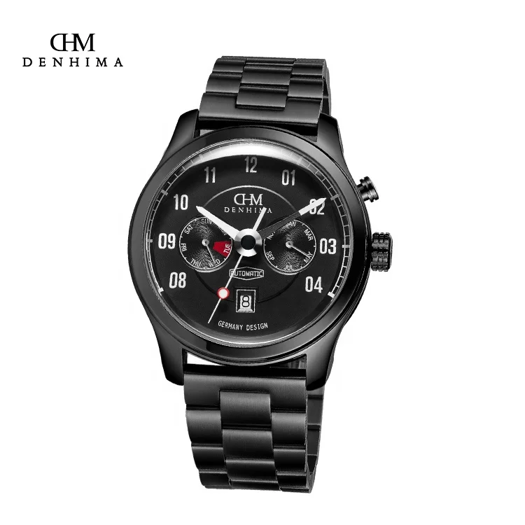 

Gentle Fashion Business Mechanical Movement Stainless Steel Strap Gent Watch Luxury Brand Man Watch Leather Wrist