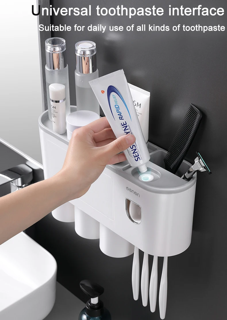 Toothbrush Holder Selfmotion Toothpaste Dispenser Toothbrush Suits