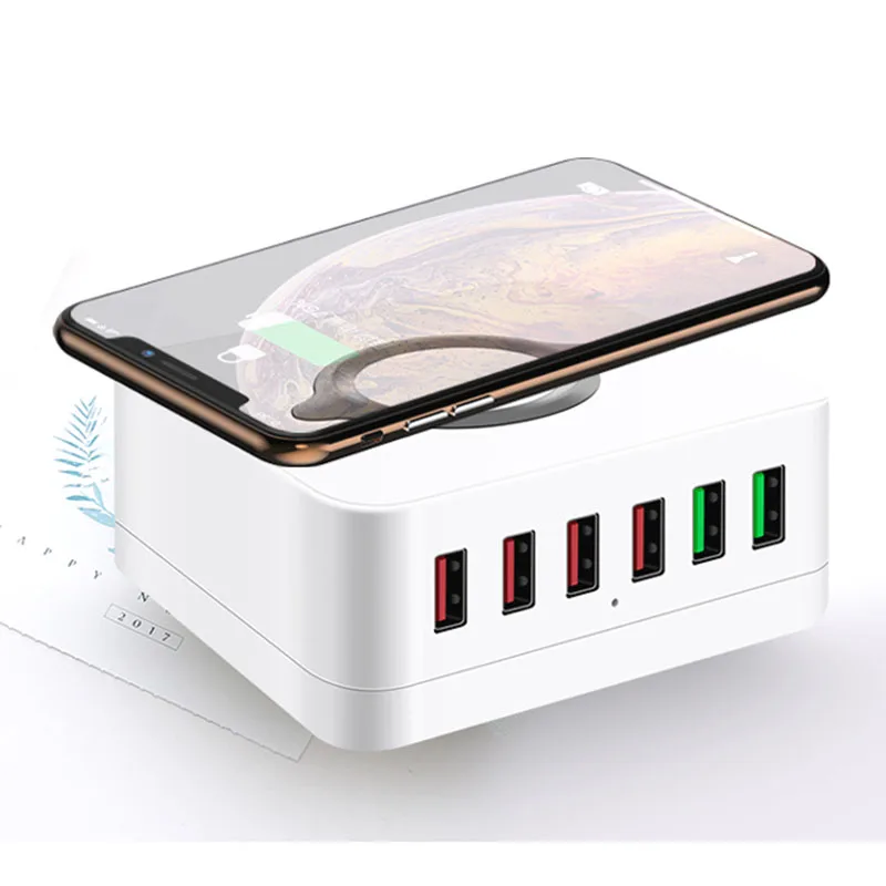 

72W USB QC3.0 Factory sale various widely used fast charger multiport cell phone charger wireless charging stations, White