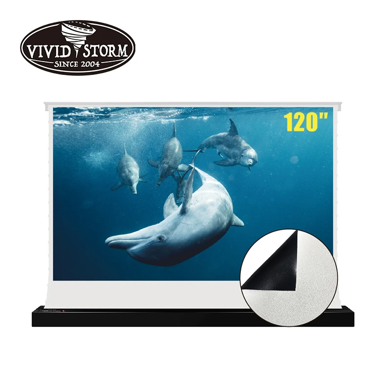 

VIVIDSTORM 120 Inch S Electric Projector screen with white cinema screen material for home theater school meeting room