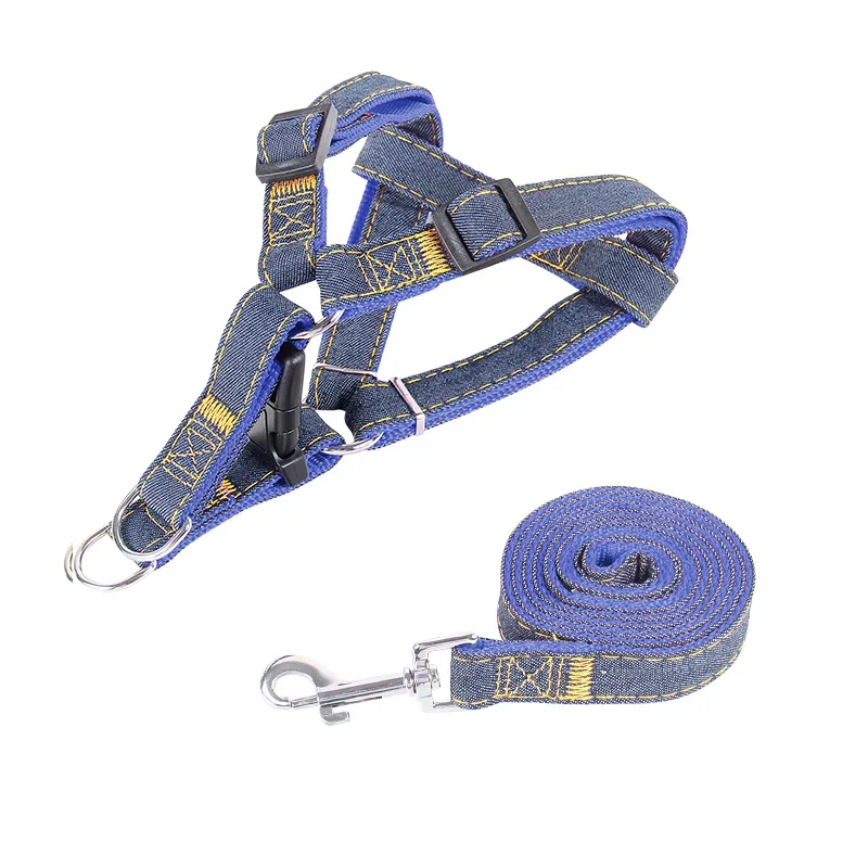 

Pet Leash Denim Chest Strap Dog Leash Collar Dog Chain Pet Supplies