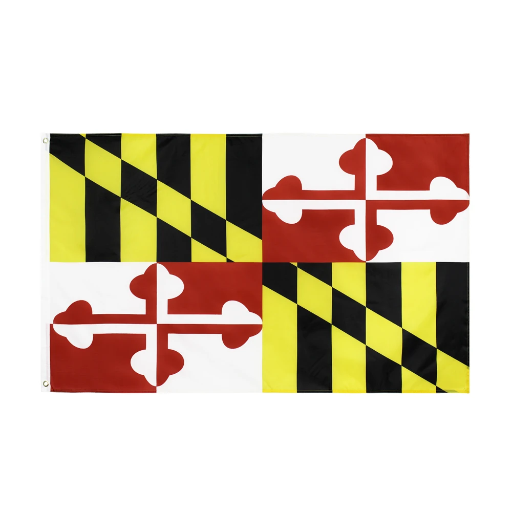 Wholesale 3*5fts Soft Polyester Maryland Flag with Level 4+ Color Fastness EN-71 AZO FREE Certified Ready to Ship