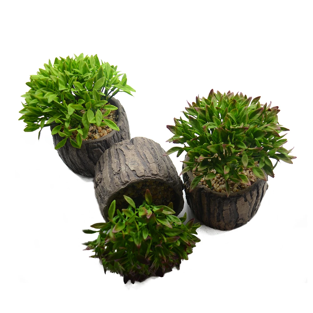 

Artificial Small Green Plant Bonsai Trees with Wooden Pot