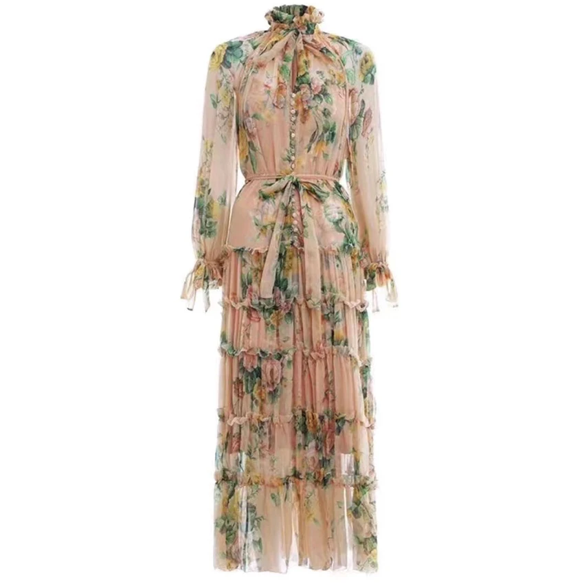 

China Streetwear Flax Breathable Single Breasted 2020 Long Sleeve Dress Summer