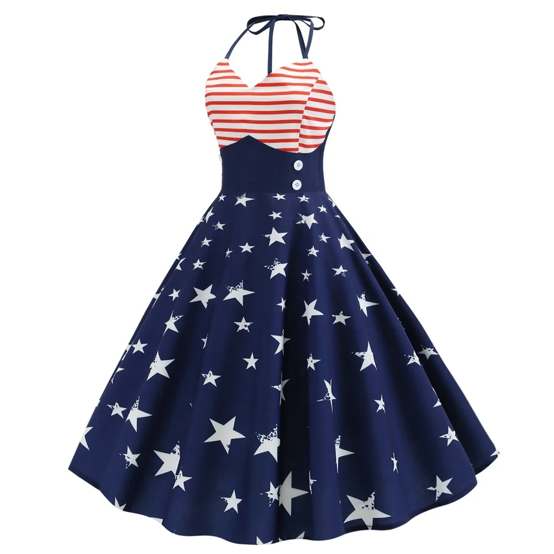 

F21298A hot sale women dress American Independence Day vintage dress, As picture