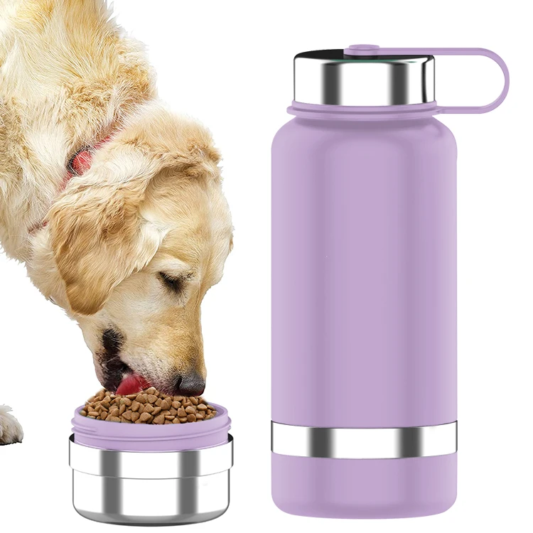 

Amazon 32/648oz Double Wall stainless steel Bottle customize bag dog water bottle pet dog bowl bottle powder paint, Customized color