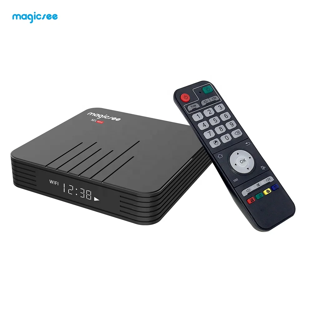 

Ready to ship 4K android TV Box Amlogic S905X3 2.4g / 5G WIFI Smart TV BOX Magicsee N5 max set top box