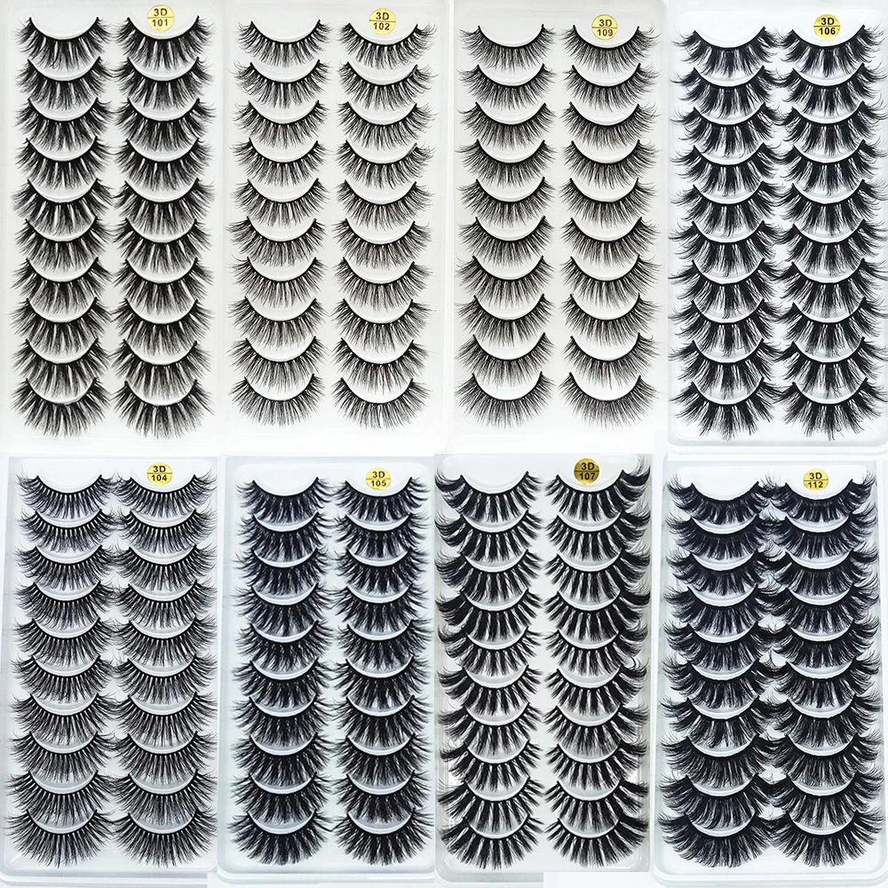 

5/10Pairs HandMade Mink Eyelashes Makeup 3D Mink Lashes Natural False Eyelashes Long Eyelashes Extension 5 Pairs Fake Eyelash