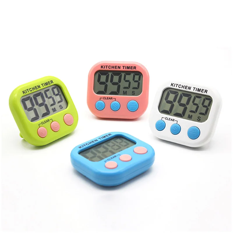 

Set time reminder magnetic oven electronic digital kitchen cooking cute countdown lcd alarm timer tea study timer for promotion, 4 colors