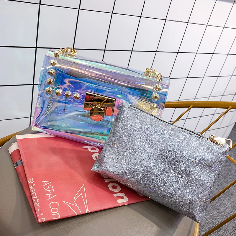 
Discount deal with new made in china colorful transparent fashion crossbody bag 