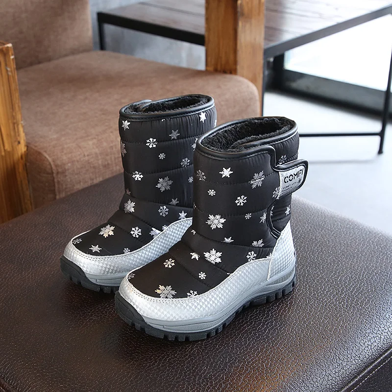 Chaussures en Coton pour Enfants Bottes de Neige d'hiver Garçon Fille Antidérapantes Bottes 