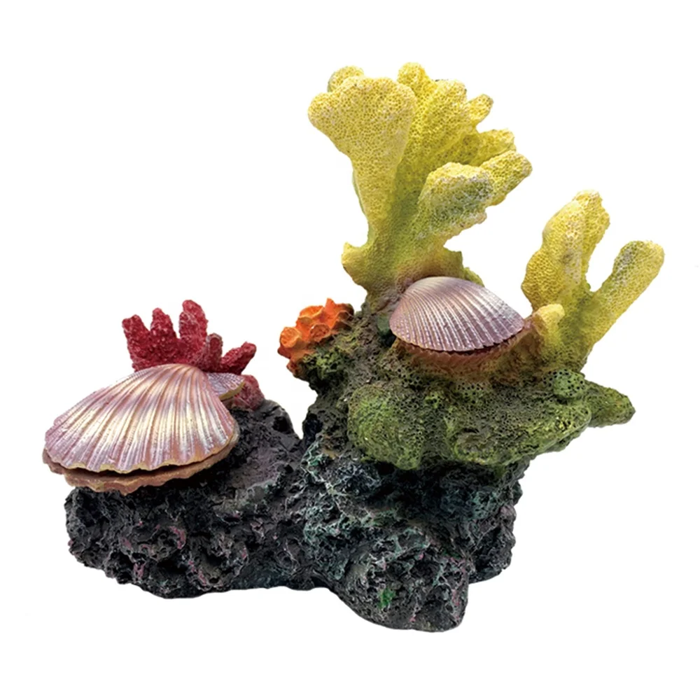 

Handmade artificial ornament pearl shell aquarium resin coral reef stone decoration