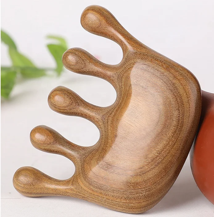 

Wholesale Customized Handmade Scalp Wellness Green Sandalwood Massaging Comb
