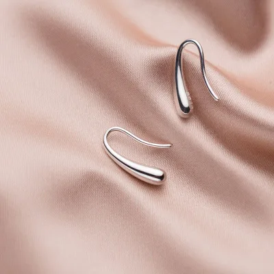 

Simple Design 925 Silver Plated Minimalism Drop Earring Sterling Silver Irregular Shape Drop Earring