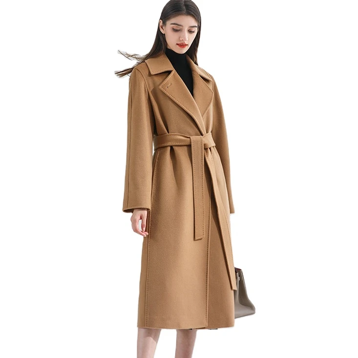 

Luxury Custom Made Australian Private Label Purple Ladies Winter Warm Jacket Wool Long Shearling Mongolian Cashmere Coat Women