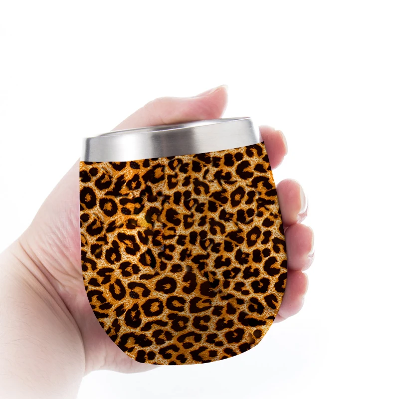 

Leopard Printed Sublimation Glitter 20oz 30oz Stainless Steel Double Wall Vacuum Flask Wine Tumbler Cups/Beer Mugs, Customized leopard printing