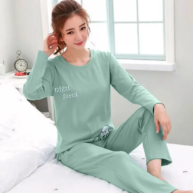 

The manufacturer wholesale new long-sleeved trousers pajamas for women autumn leisure and comfortable loose and large ladies hom